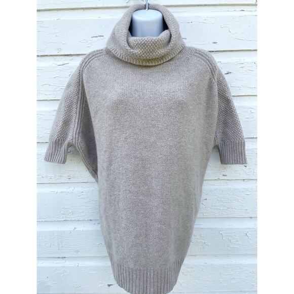 Mia Mai Wool Cashmere Sweater Womens S Beige Tan Basket Weave Short Sleeve - Picture 1 of 7